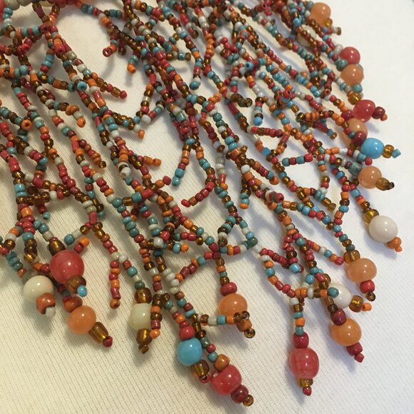 Coral Reef Inspired Beadwork Necklace Made in Italy - Picture 4 of 10